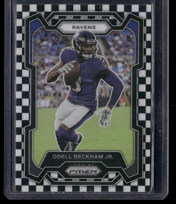 2023 Panini Prizm Odell Beckham Jr Black/White Checker Prizm #25 Ravens