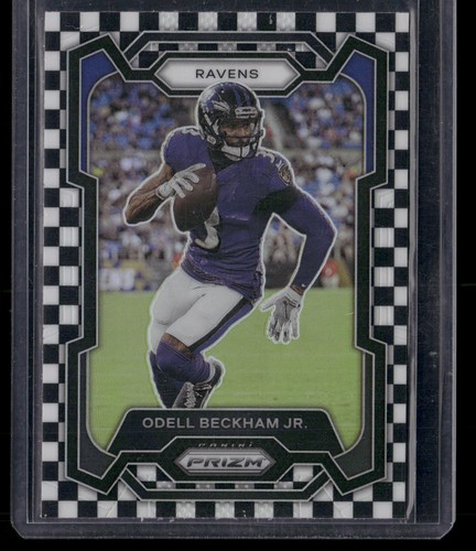 2023 Panini Prizm Odell Beckham Jr Black/White Checker Prizm #25 Ravens