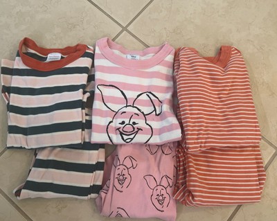 Hanna Andersson Striped Long Sleeve Pants Disney Piglet Pink Pajamas 130cm 6-7