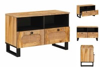 Tv-SchräNk Mit Regal Braun 70X33,5X46 Cm Massivholz Mango