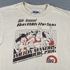 Vtg Hanes L Shirt Wilton Manors 10k 1986 Fort Lauderdale Road Runners USA Made