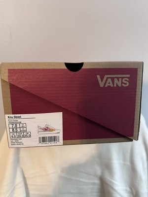VANS Knu Skool Flame White Lace-Up Cotton Sneakers Men's US 7 (EU 39)