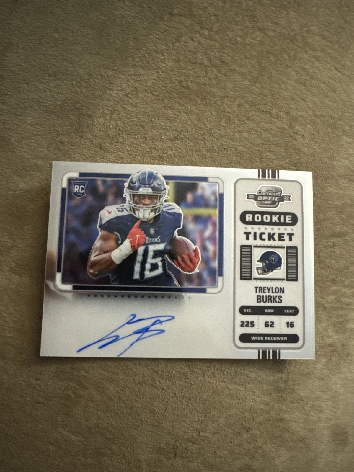 2022 Contenders Optic Treylon Burks Variation Rookie RC Ticket Auto #137 Titans