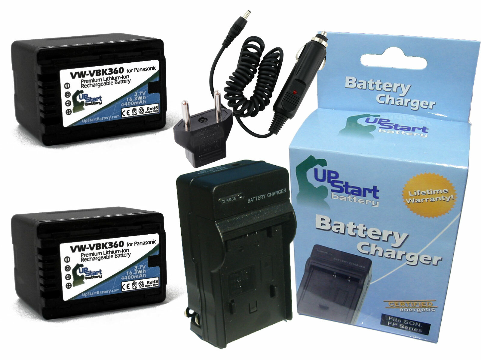 2x Battery +Charger +Car Plug +EU Adapter for Panasonic SDR h85 HC V700