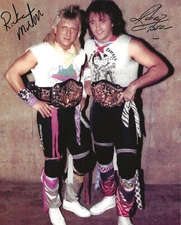 NWA RICKY MORTON & ROBERT GIBSON SIGNED Rock & Roll Express 8x10 WCW WWE w/COA