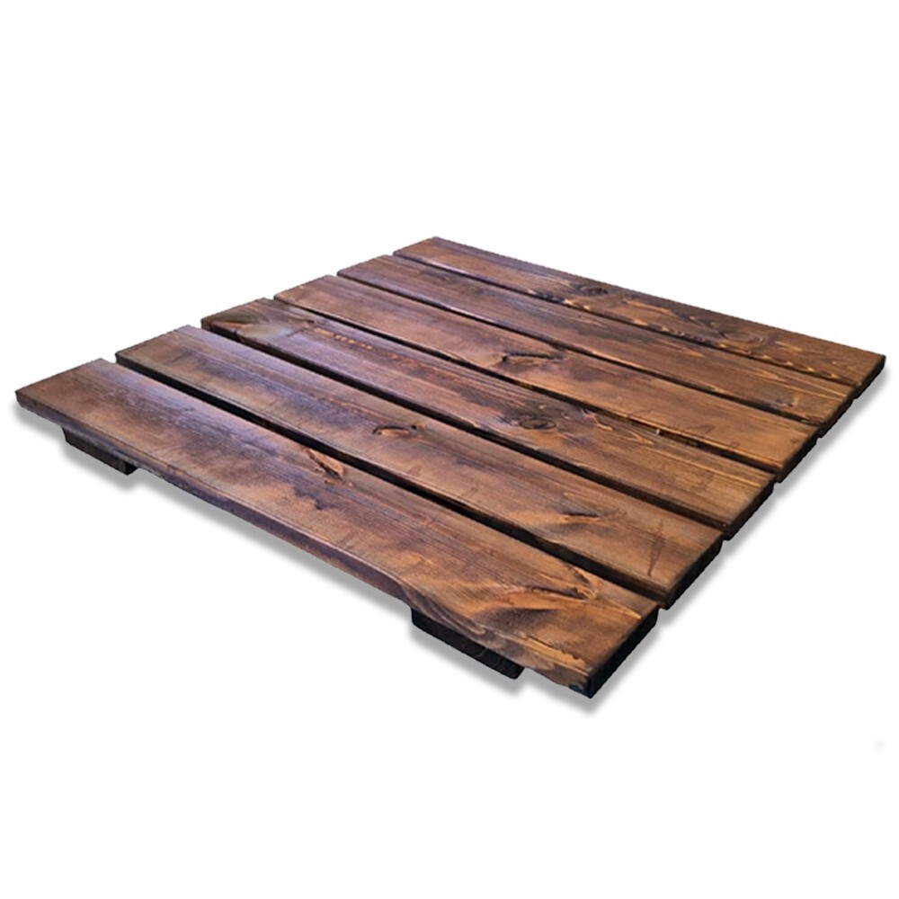Pedana doccia antiscivolo in legno 60x60x4 cm in legno di pino marrone
