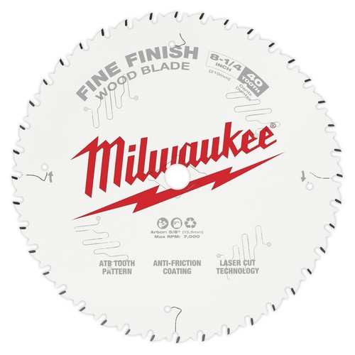 Milwaukee 48-40-0822 8-1/4" 40 Tooth Fine Finish Circular Saw Blade