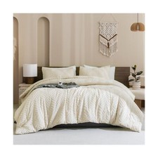 Andency King Size Comforter Set Beige, 3 Pieces Boho Bedding Comforters  Set...