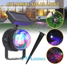 360  Rotating RGB LED Projector Lights Solar Garden Yard Ground Light Waterproof