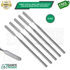 Cement Spatula Single Ended 5 Pcs Set 6.9" Amalgam Mixing Dental Instrument