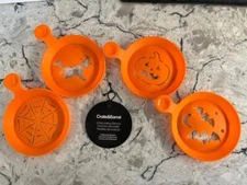 SET Crate & Barrel Halloween Decorating Stencils 4 Ct. Cupcake / Cookie
