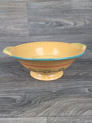 Pfaltzgraff Villa Della Luna 13'' Footed Pasta Serving Bowl HandlesYellow