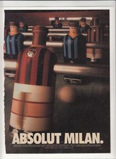 Absolut Vodka 1995 Magazine Print Ad Absolut MILAN Soccer Foosball Laminated