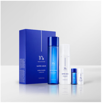 Missha Super Aqua Ultra Hyalon 2pcs Special Set Essence Emulsion K-Beauty