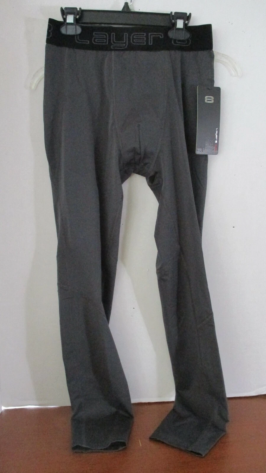 Layer 8~Gray QWIK-DRY COMPRESSION Base Layer RUNNING WORKOUT PANTS~Small~NWT