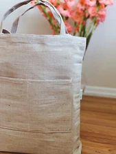 Cotton Bag. Zero Waste Shopper, Jute Bag. Double-Stitched French Market Bag, Han