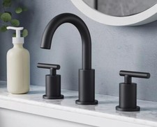 FORIOUS FB-0300B 2 Handle High Arc Widespread Sink Faucet - Black