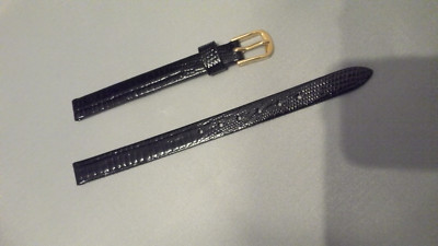 Uhrenband Damen Uhrenarmband mm schwarz Speidel echt Leder Schließe  gelbgold