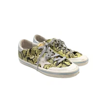 Golden Goose Lime Snake Embossed Leather Penstar Superstar Sneakers Size 40