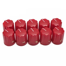 LOT OF 10 Red Davies 1900h Clone Knobs - Effect Pedal Guitar Amp 1/4 Shaft