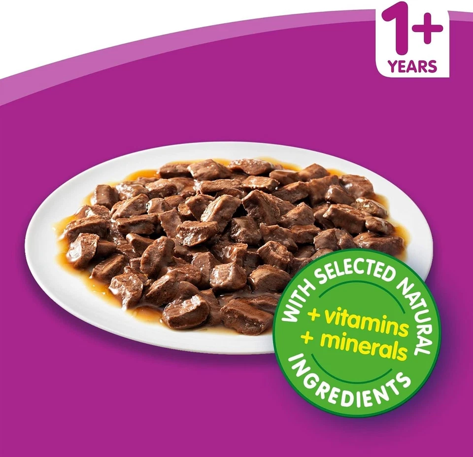 whiskas1+ Katzenbeutel Fleischauswahl in Soße Riesenpackung, Huhn 80x85g - Bild 3 von 4