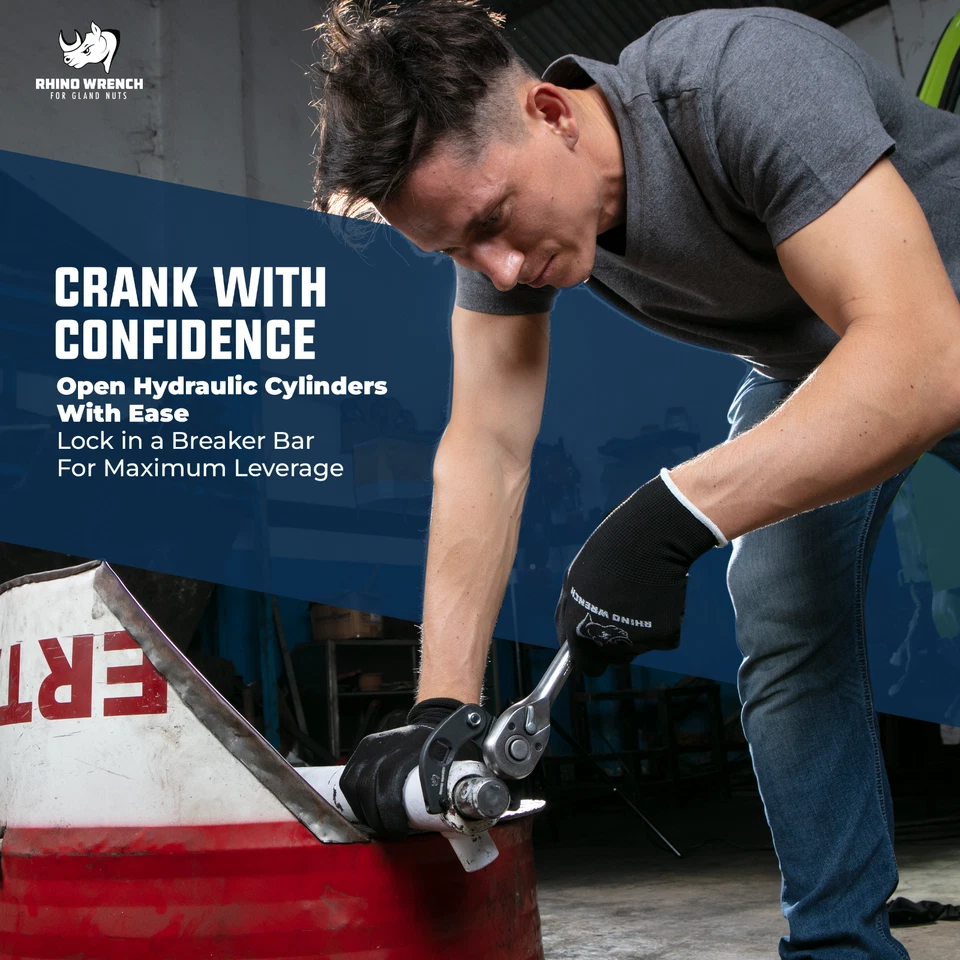 Llave de tuerca Rhino Gland - Juego de 2 llaves de cilindro hidráulico ajustables Foto 4 de 4