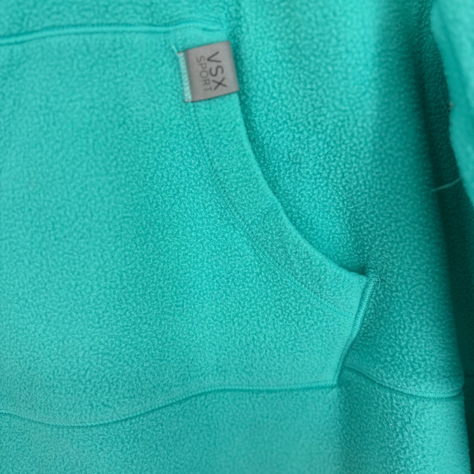 UNDERCOVER Victoria's Secret Sport maglione donna medio cropped felpa con cappuccio mare schiuma verde LS