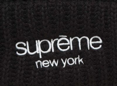 Supreme Classic Logo Chunky Ribbed Beanie Black | eBay