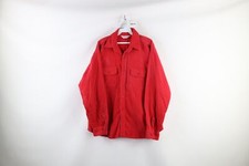 Vtg 70s Five Brother Mens XL Faded Chamois Cloth Collared Button Shirt Red USA