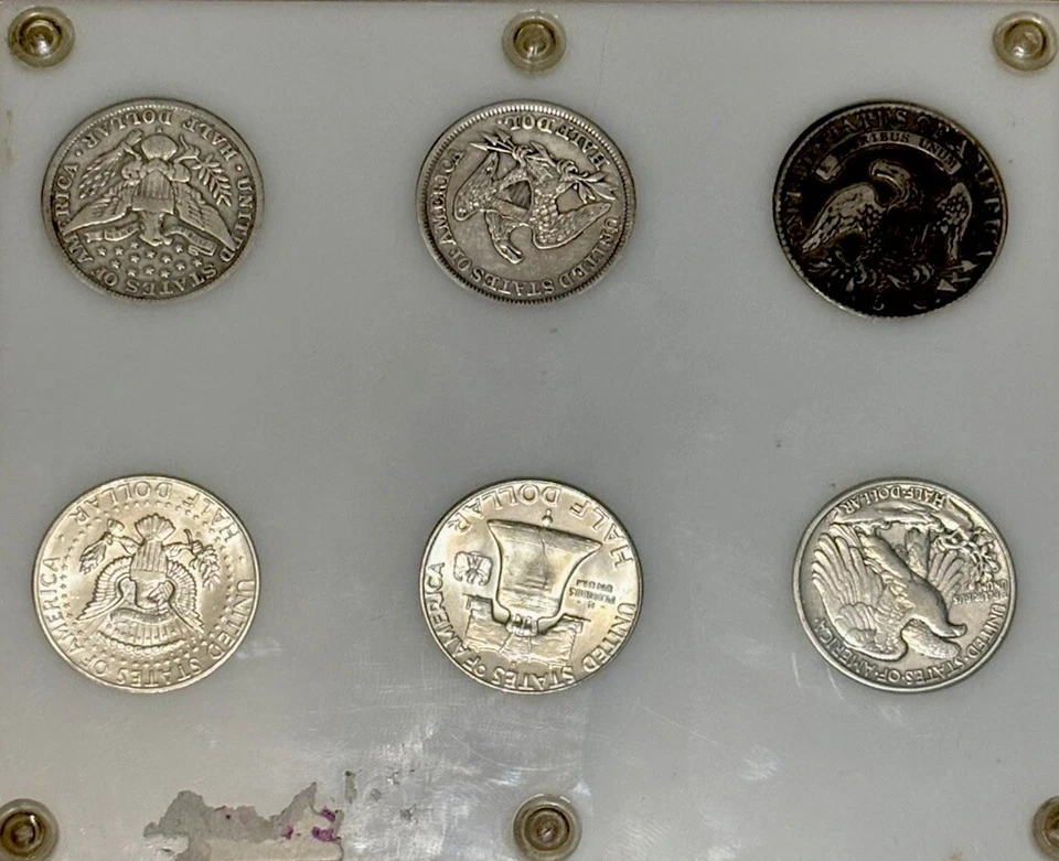 U.S. Half Dollar Type Set In A Capitol Holder 6 Coins From 1826-1964 - Image 2 of 4