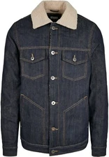 Urban Classics Jacket Men's Jacket Jeans Lined Sherpa Denim Blue Over Sizes