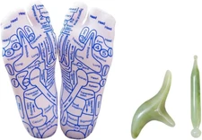 Reflexology Socks with Trigger Point Massage Tool, Foot Pain Relief Remedy for F