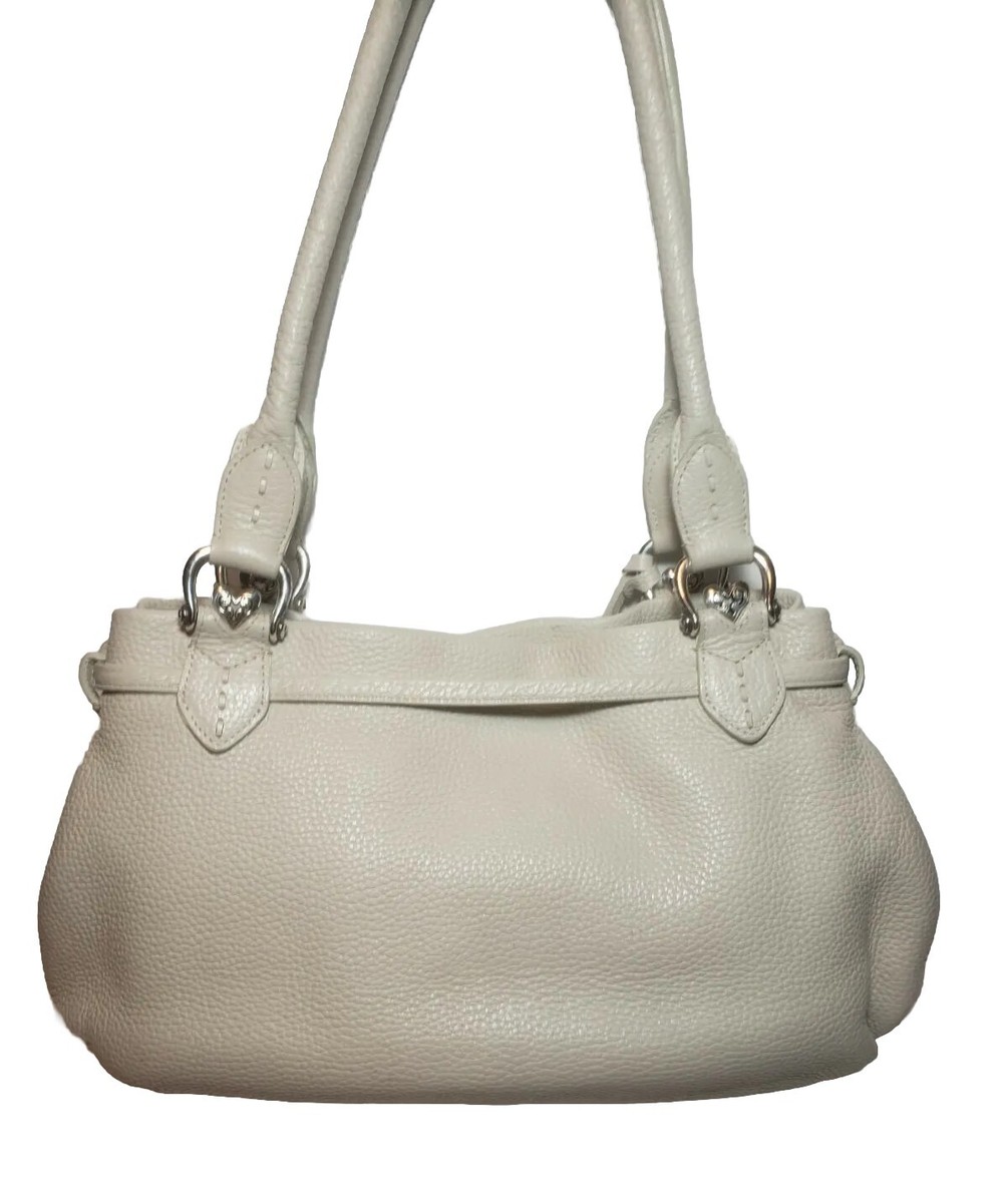 BRIGHTON LOLITA MASTERPIECE COL WHITE 3D EMBROIDERED PURSE