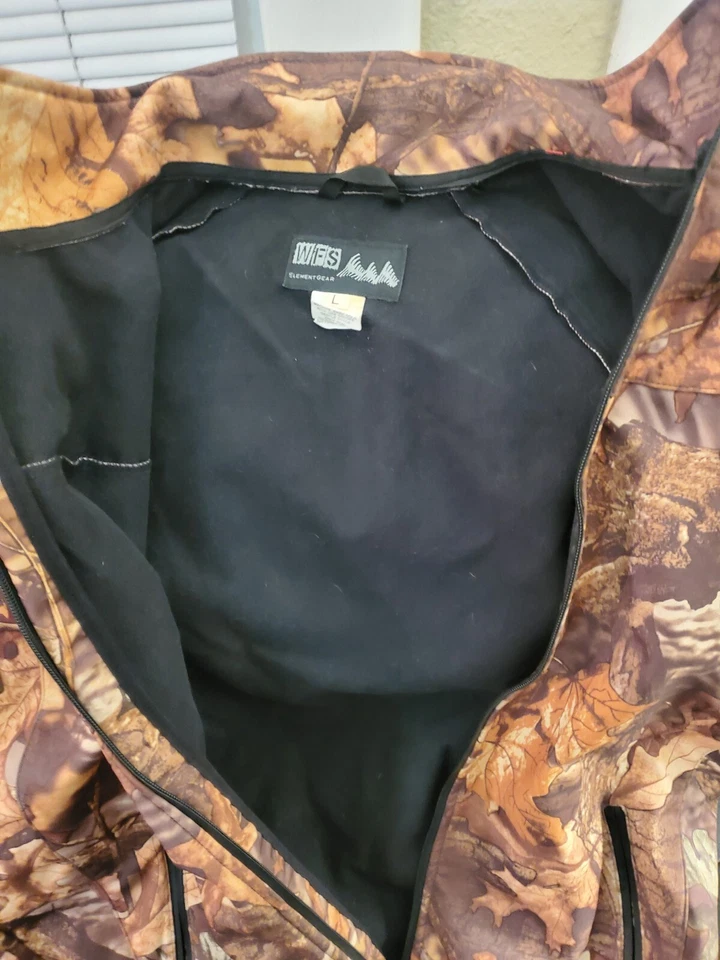 Vintage WFS Element Gear Camo Hunting Jacket Size Large - Image 4 of 4
