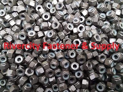 (5) 1/4-20 Coarse Thread Grade 8 Nylon Insert Hex Lock Stop Nut Plain 1/4x20