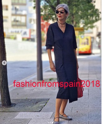 Robe Midi ZARA Tricotée - Noir Et Blanc - Taille S - Manches Courtes - Occasion Très Bon état