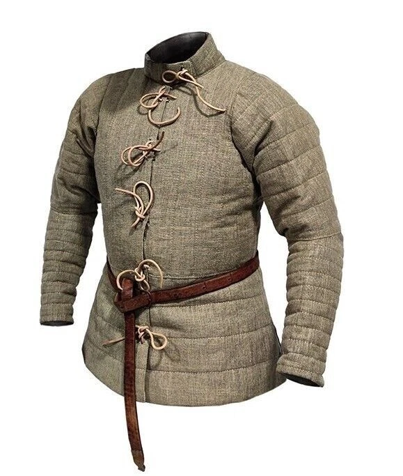 Historical Viking Gambeson 厚衬垫棉防护盔甲双夹克 — 第 3/4 张图片