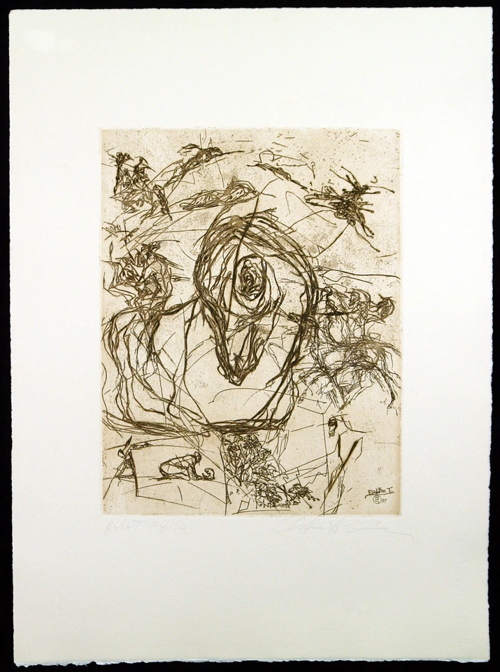 "Robot Attila", 1991. Radierung Dagmar RANFT-SCHINKE (*1944 D) handsigniert - Bild 2 von 3