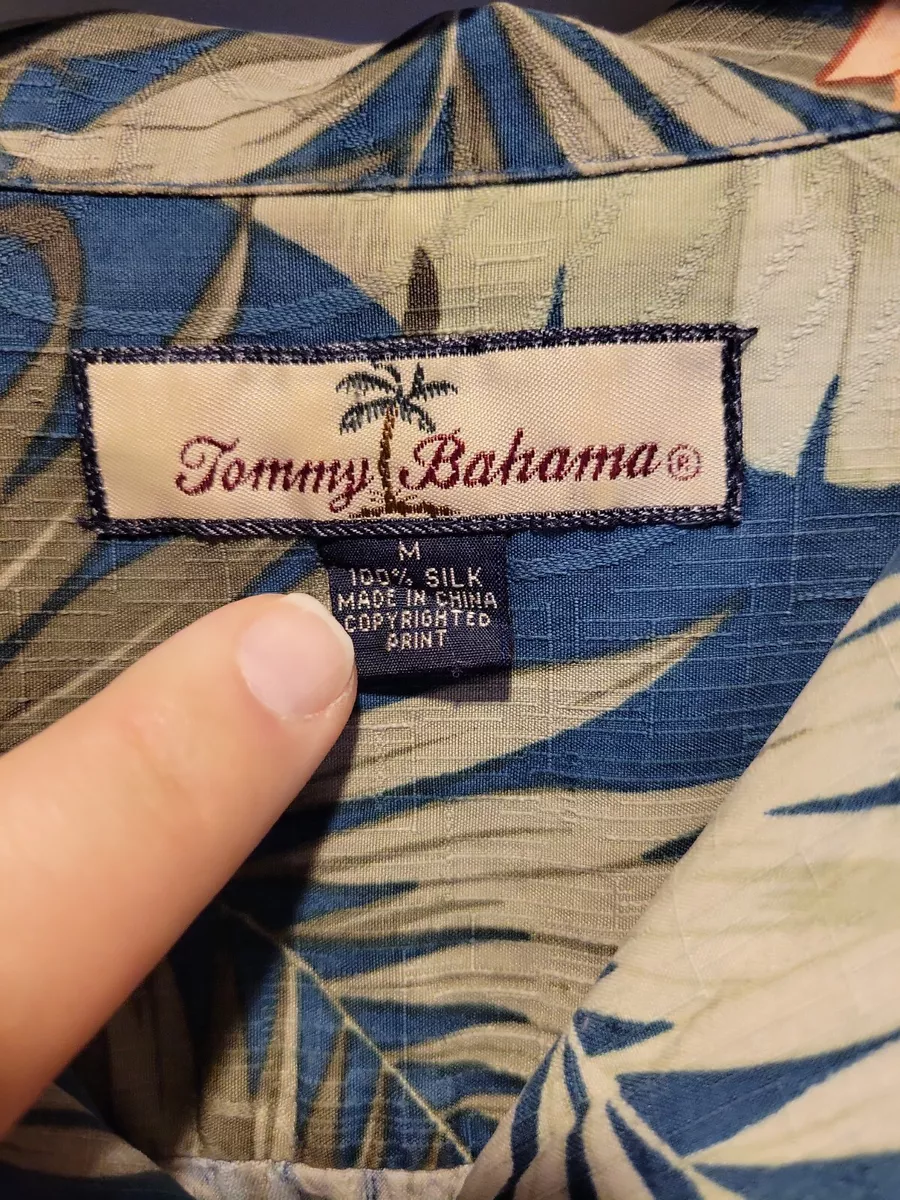 Tommy Bahama Vintage Tag 100% Silk Button Shirt Men's Size-M Short Sleeve