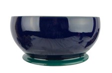 Vtg Denby Regatta 8" Round Vegetable Serving Bowl Footed Navy Blue Teal 129-G
