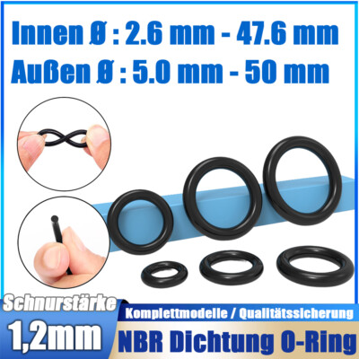 O Ring O-Ring Innen Ø 2,6 - 47,6mm x Schnurstärke 1,2 mm NBR 70 Dichtring 0 Ring