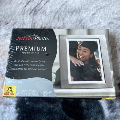 New ~ Jet Print Photo Premium Photo Paper. 4 x 6 International Paper 75 Sheets