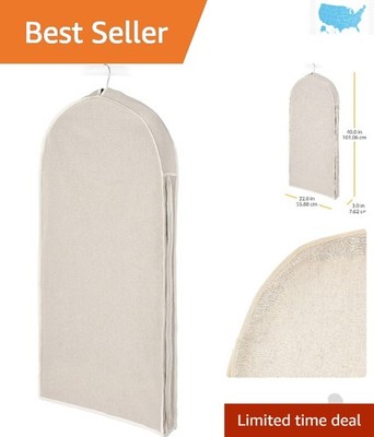 Large Durable Linen Zippered Garment Bag - Perfect for Dust-Free Storage