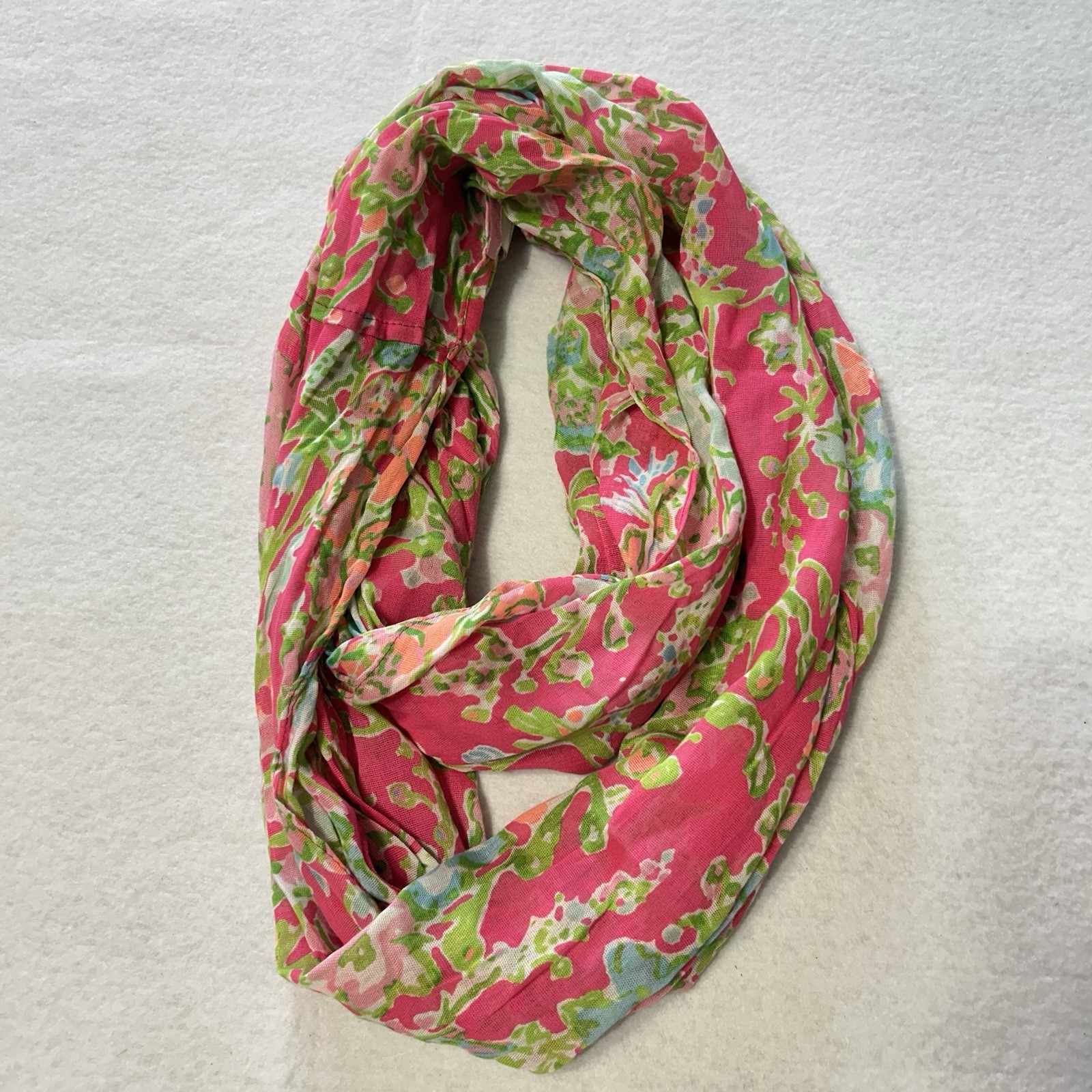 Lilly Pulitzer Riley Infinity Loop Scarf PINK FLORAL Print 