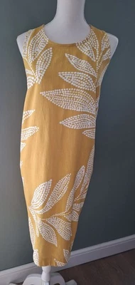 Brand New MUSTARD White LINEN Sleeveless SHIFT Knee DRESS 20 Beach Holiday - Image 1 of 4