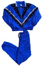 VTG Bocoo Purple Wind Suit Track Jacket Womens Size Small Metallic Floral 90s