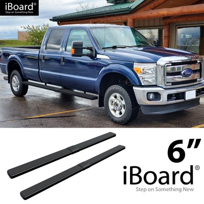 KAX Black Running Boards For 1999-2016 Ford F-250 F-350 Super Duty Crew Cab – 2pc With Hardware