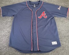 Atlanta Braves MLB Warmup Jersey Dynasty Series Navy Blue Men's XL