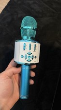 Wireless Bluetooth Karaoke Microphone for Kids, 5-in-1 Portable Handheld Blue