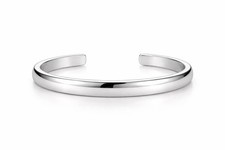 925 Solid Sterling Silver Dome Cuff Bangle Br...